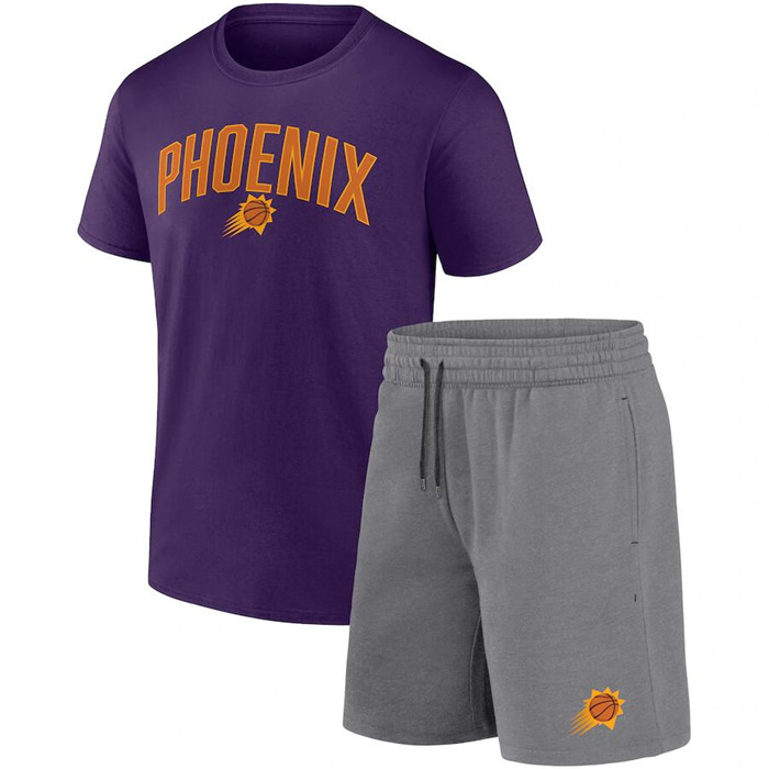 Men's Phoenix Suns Purple/Heather Gray Arch T-Shirt & Shorts Combo Set